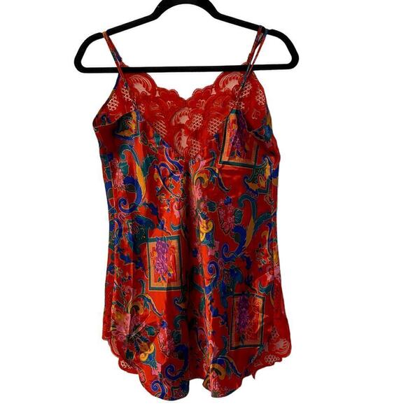 Vintage Victoria's Secret Gold Label red pattern mini Slip Small - Picture 3 of 4